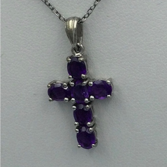 Genuine Lusaka Amethyst Cross NWOT - Picture 1 of 3